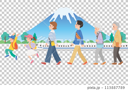 家族旅行　新幹線と富士山　3世代 113887789