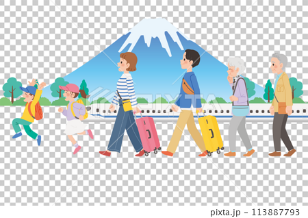 家族旅行　新幹線と富士山　3世代 113887793