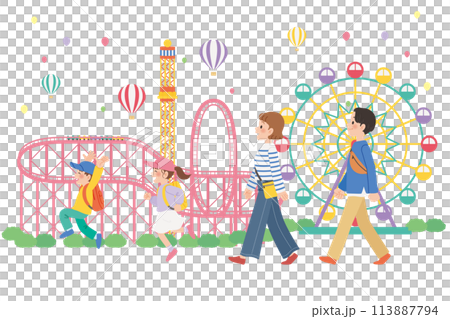 Family trip amusement park 113887794