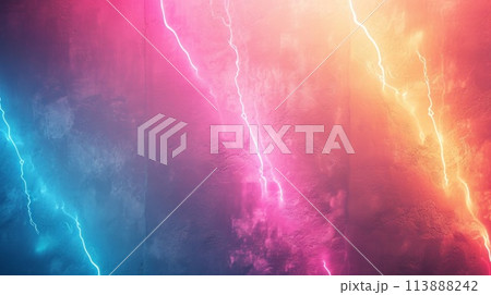 Thunderstorm flash. Flash of lightning. Natural light effect 113888242