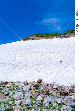 【山岳素材】唐松岳・扇雪渓【長野県】 【山岳素材】唐松岳・扇雪渓【長野県】 113888586