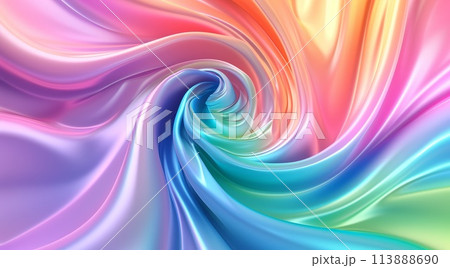 Abstract textured swirls, twisted colored wave flows. Bright multicolored background. 113888690