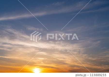 【夕焼け素材】蔵王から見る夕焼け【宮城県】 【夕焼け素材】蔵王から見る夕焼け【宮城県】 113889233