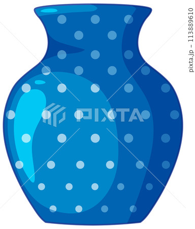 Polka-Dotted Blue Vase Illustration Polka-Dotted Blue Vase Illustration 113889610