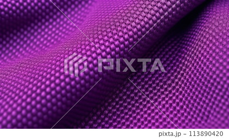 Purple soccer fabric texture with air mesh. Sportswear background 113890420