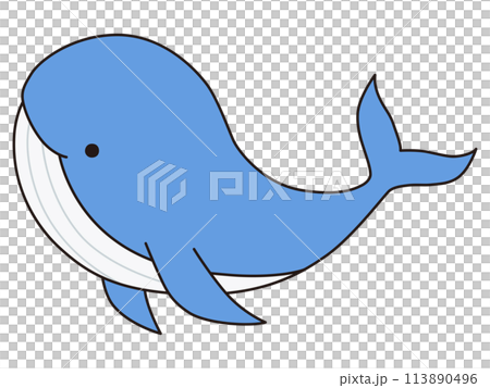 かわいいクジラのベクターイラスト。鯨、アイコン、海、水族館 かわいいクジラのベクターイラスト。鯨、アイコン、海、水族館 113890496