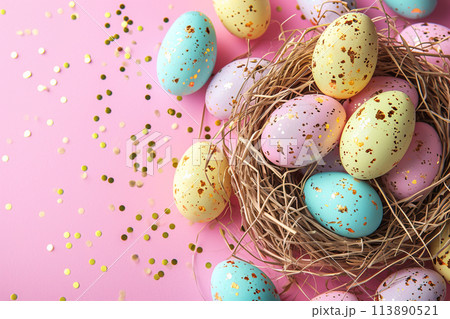 イースターエッグの背景素材 イースターエッグの背景素材 113890521