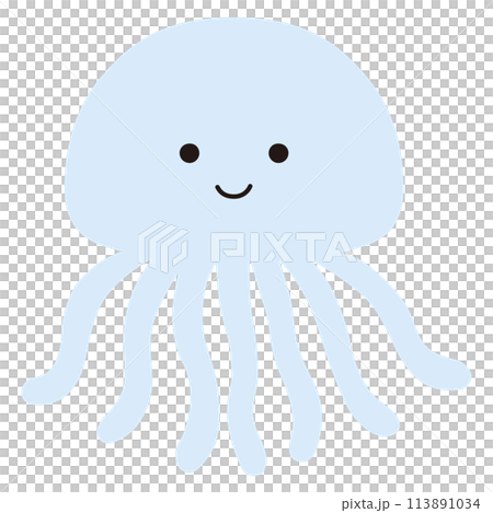 可愛水母的向量圖。圖標, 海, 水族館 113891034