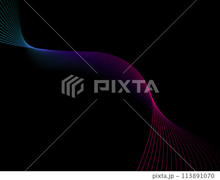 曲線・流線・ウェーブ背景 グラデーション 4 曲線・流線・ウェーブ背景 グラデーション 4 113891070