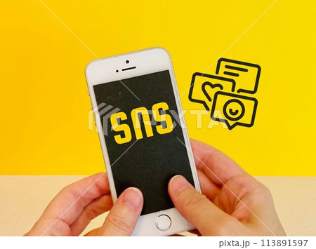 スマホでSNS スマホでSNS 113891597