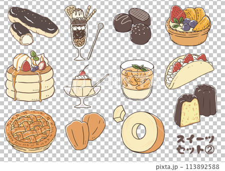 Sweets Set② - Stock Illustration [113892588] - PIXTA 
