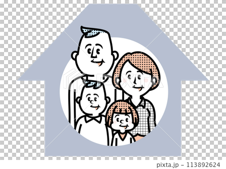 家と家族のイラスト 家と家族のイラスト 113892624