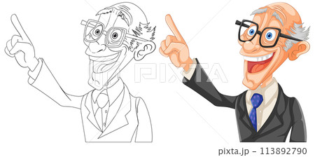 Cheerful Scientist Presenting an Idea Cheerful Scientist Presenting an Idea 113892790