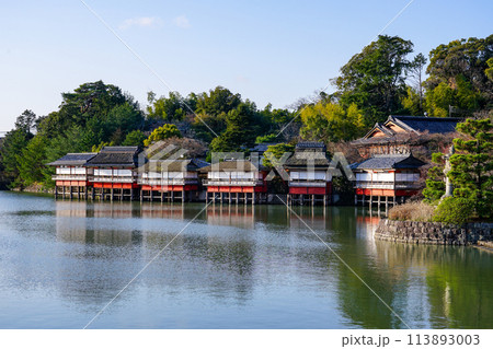 八条ヶ池　湖畔の錦水亭（京都府長岡京市） 113893003