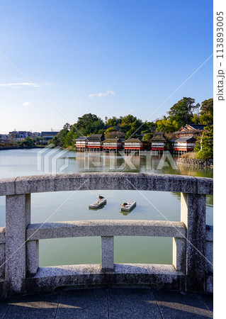 八条ヶ池　湖畔の錦水亭（京都府長岡京市） 113893005