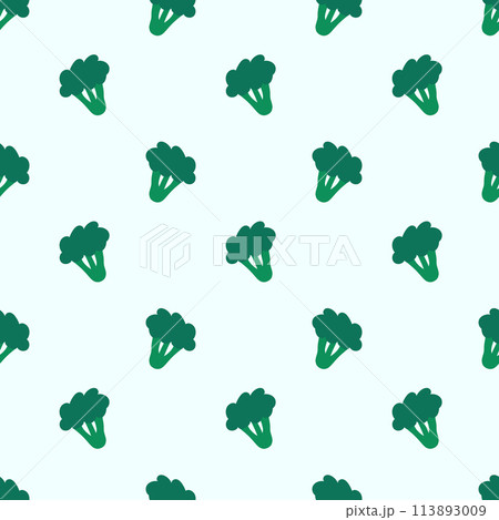 Broccoli hand drawn vector seamless pattern. Vegetable simple doodle style illustration. Vegan raw background. Vegetarian food drawing. Farm market product. Broccoli hand drawn vector seamless pattern. Vegetable simple doodle style illustration. Vegan raw background. Vegetarian food drawing. Farm market product. 113893009
