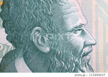 Pjeter Bogdani a closeup portrait from Albanian money Pjeter Bogdani a closeup portrait from Albanian money 113894037