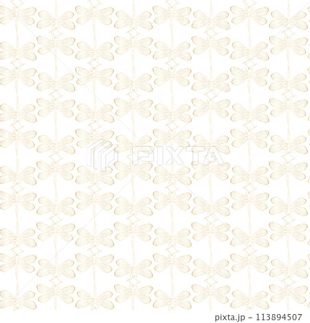Butterflies golden foil seamless pattern. Vector background for textile, fabric, wallpaper, scrapbook. Insects with wings drawing for surface design. Butterflies golden foil seamless pattern. Vector background for textile, fabric, wallpaper, scrapbook. Insects with wings drawing for surface design. 113894507