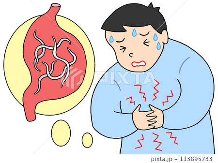病気・疾病・疾患 - アニサキス・寄生虫食中毒・下腹部痛 113895733