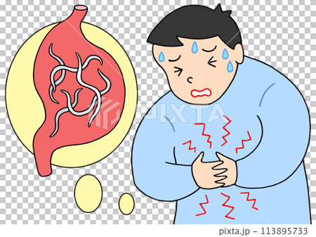 病気・疾病・疾患 - アニサキス・寄生虫食中毒・下腹部痛 113895733