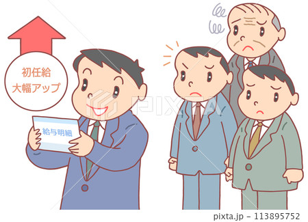 労働問題 - 初任給大幅アップ・新入社員優遇・既存社員冷遇 113895752