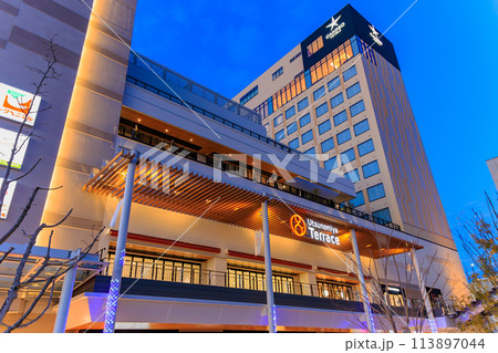 栃木県　JR宇都宮駅東口の都市風景（ウツノミヤテラス） 113897044