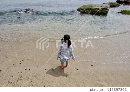 子供とアジュール舞子の海辺(神戸市) 子供とアジュール舞子の海辺(神戸市) 113897261