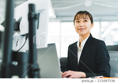 オフィスのビジネスシーン オフィスのビジネスシーン 113897536