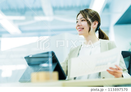 オフィスのビジネスシーン オフィスのビジネスシーン 113897570