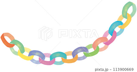 カラフルな輪飾りのイラスト 113900669