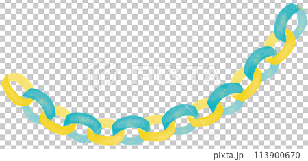 黃色和藍色圓環裝飾品的插圖 113900670