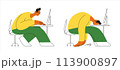 A man focused at computer, then exhaustedly lying face down on desk. Depicts work stress and fatigue. Concept of burnout, overwork. 113900897