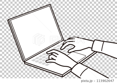 操作筆記本電腦的插圖 113902647