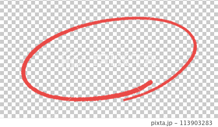 Roughly handwritten red circle - Image material for correct answers, marking, and important points 113903283