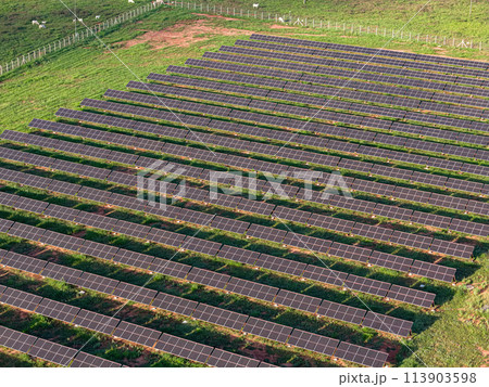 solar energy plant in rural area 113903598