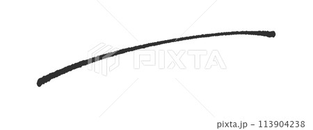 手書きの黒い線 - ラフに描いた1本のアンダーライン - シンプルでおしゃれなデザイン素材 113904238