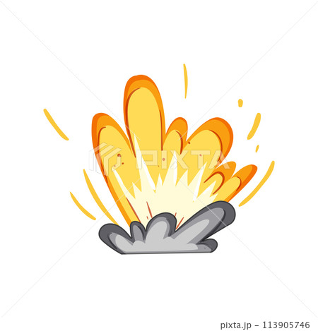 debris explosion effect cartoon vector illustration 113905746