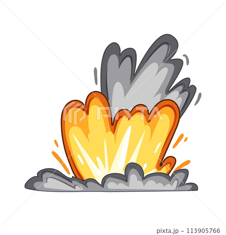 power explosion effect cartoon vector illustration 113905766