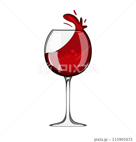 champagne wine glass cartoon vector illustration 113905872