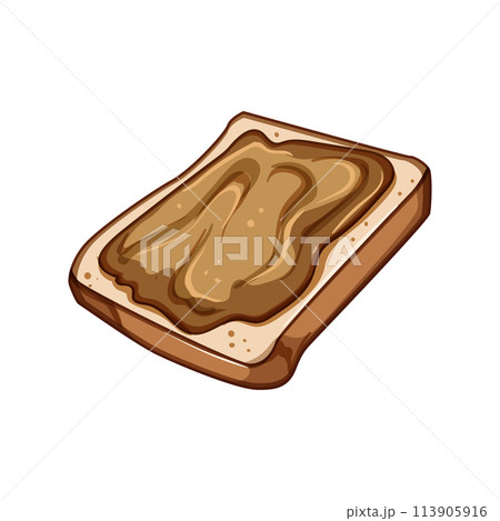 bread toast jam cartoon vector illustration 113905916