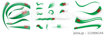 Indonesia, Poland and Monaco flag set elements, vector illustration on a white background Indonesia, Poland and Monaco flag set elements, vector illustration on a white background 113906144