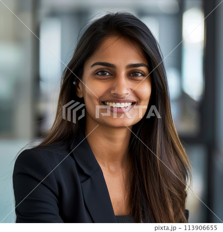 Smiling Hindu businesswoman 30-40 years old,...のイラスト素材 [113906655] - PIXTA