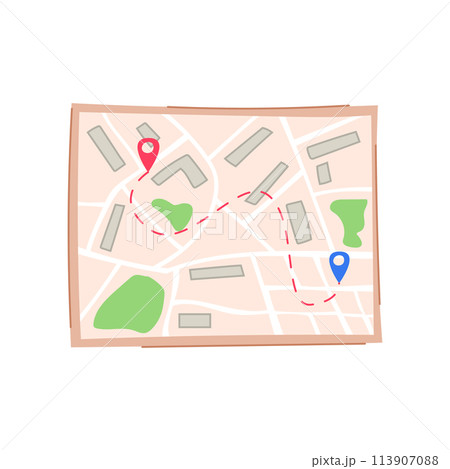 directions map cartoon vector illustration 113907088