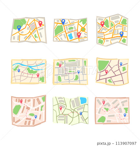 map set cartoon vector illustration 113907097