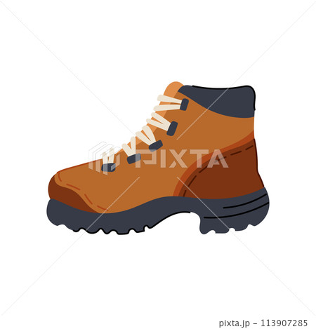 essentials hiking boots female cartoon vector illustration 113907285