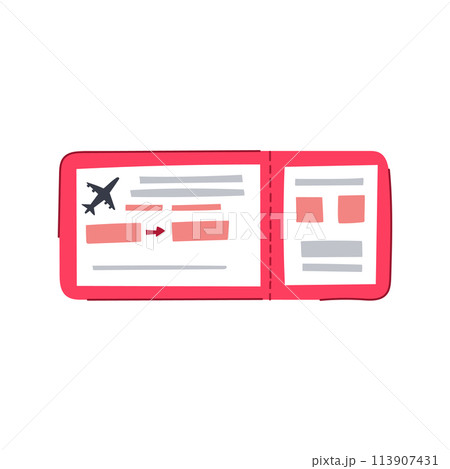 check-in boarding pass cartoon vector illustration check-in boarding pass cartoon vector illustration 113907431