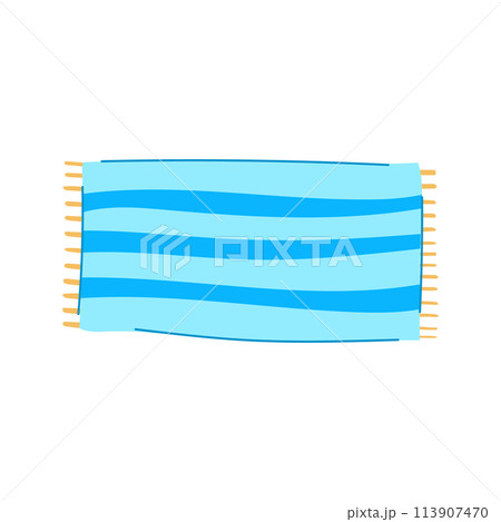 sun beach towel cartoon vector illustration 113907470
