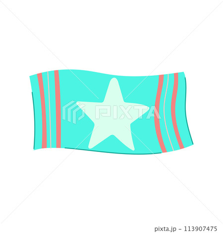 sand beach towel cartoon vector illustration 113907475