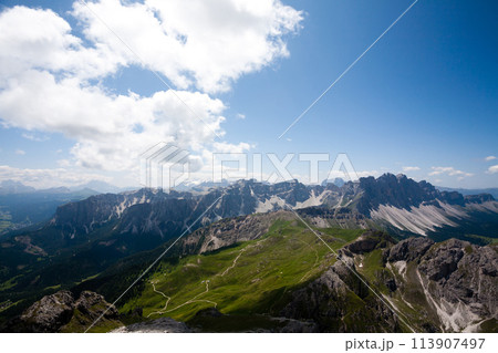 Odle group view, dolomites landscape 113907497