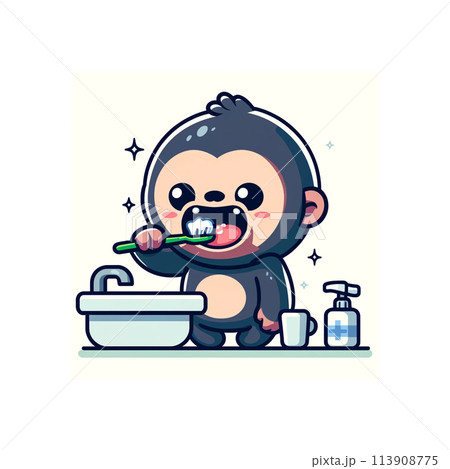 子供に歯磨きを教えるためのキャラクターイラスト 子供に歯磨きを教えるためのキャラクターイラスト 113908775